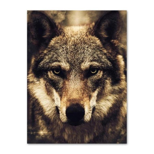 Peinture Loup Portrait